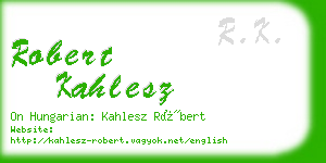 robert kahlesz business card